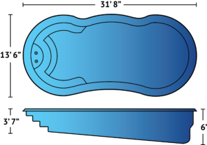 Antigua fiberglass pool dimensions