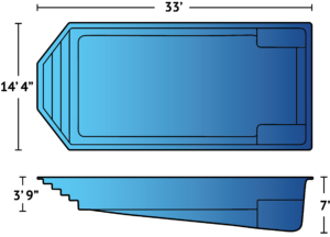 Bermuda fiberglass pool dimensions