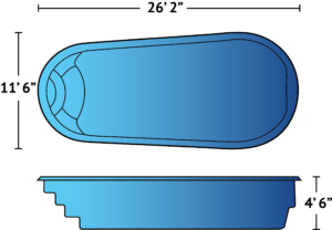 Challenger fiberglass pool dimensions