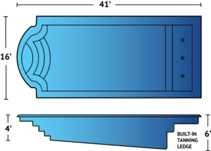 Grand Majestic fiberglass pool dimensions