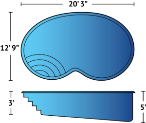 June Bug fiberglass pool dimensions