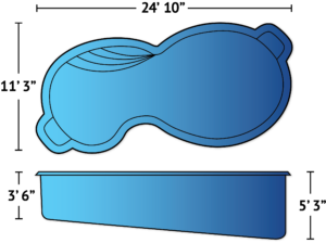 Malibu fiberglass pool dimensions