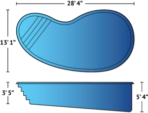 Martinique fiberglass pool dimensions