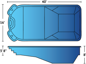 Olympian fiberglass pool dimensions