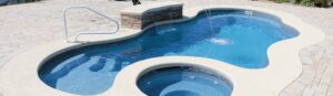 Narellan Pools Monument Fiberglass Swimming Pool with water feature and water jets